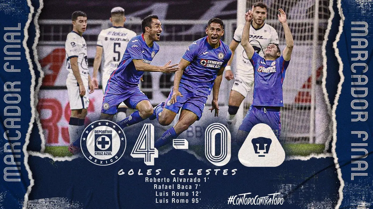 Luis Romo fue figura en el Cruz Azul 4 - 0 Pumas