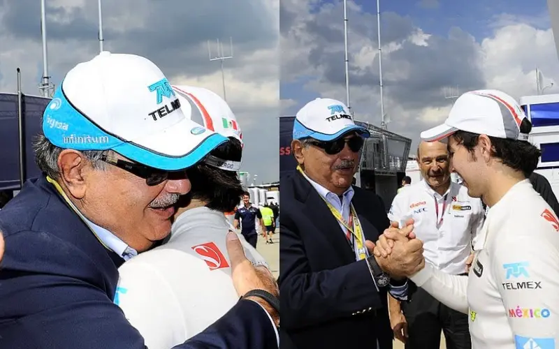 Checo Pérez y Carlos Slim Helú - Facebook Escudería Telmex
