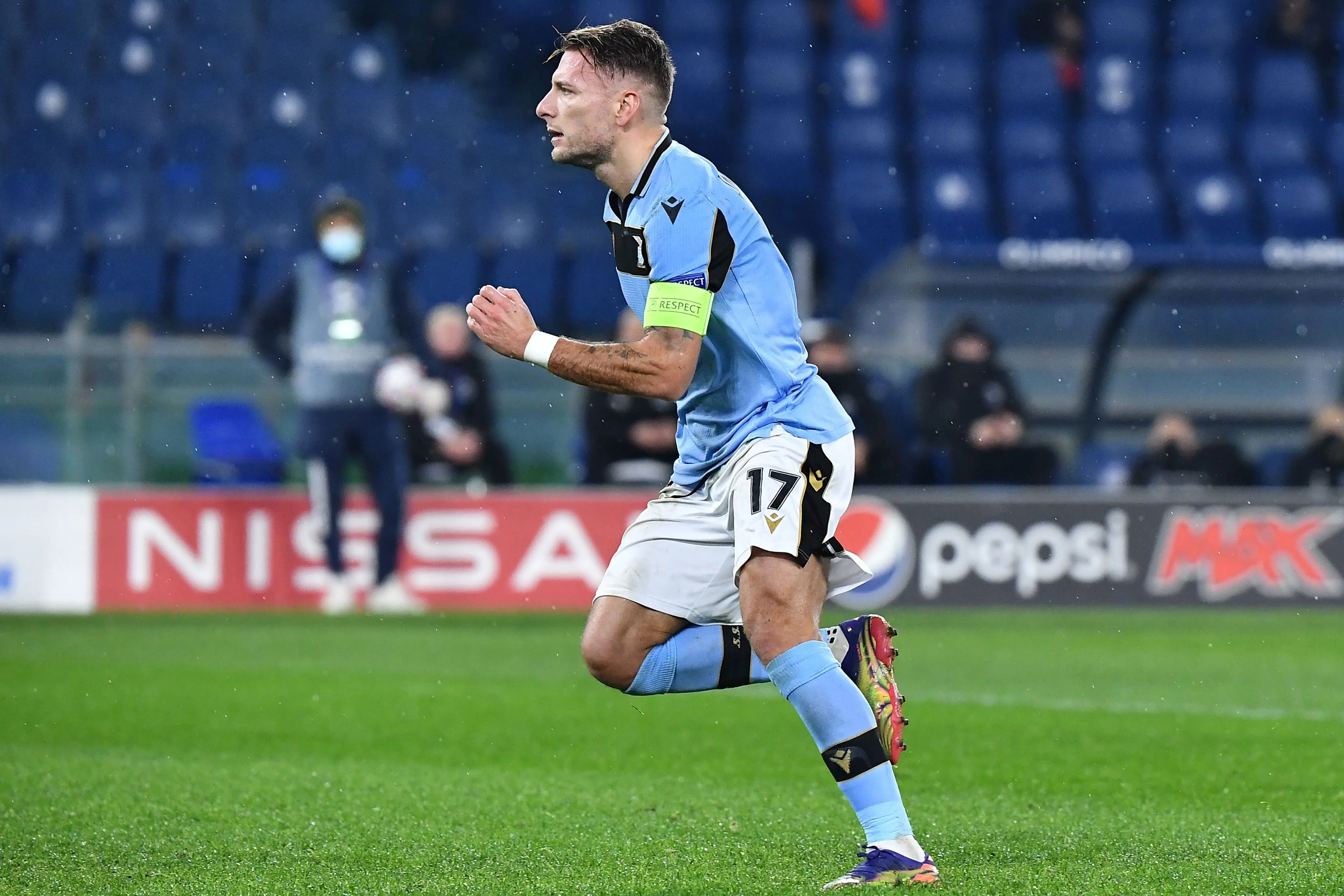 Ciro Immobile en juego con la Lazio