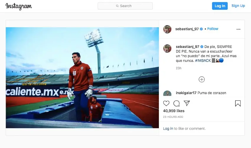 Mensaje de Sebastián Jurado - Instagram @sebastianj_97