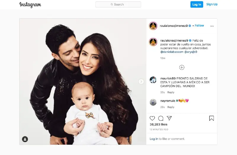 Raúl Jiménez mensaje - Instagram @raulalonsojimenez9