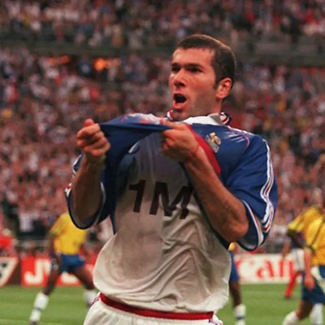Zidane celebra un gol en la final de Francia 1998