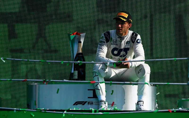 Pierre Gasly después de su triunfo en el Gran Premio de Italia de F1 - Twitter @F1