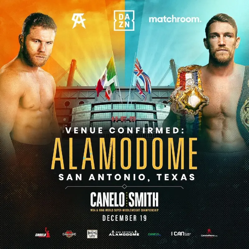 Poster de la pelea entre Saúl Canelo Álvarez y Callum Smith - Instagram @canelo