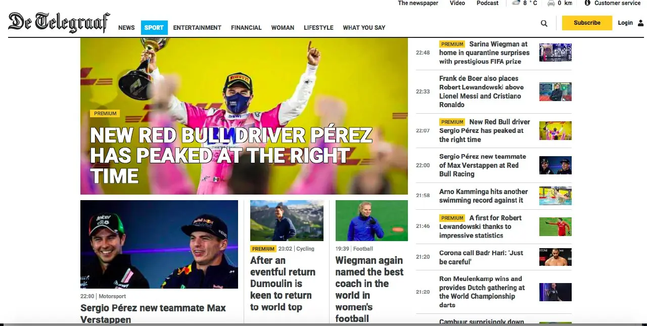 La noticia de Sergio Pérez ya circula en los diarios del mundo