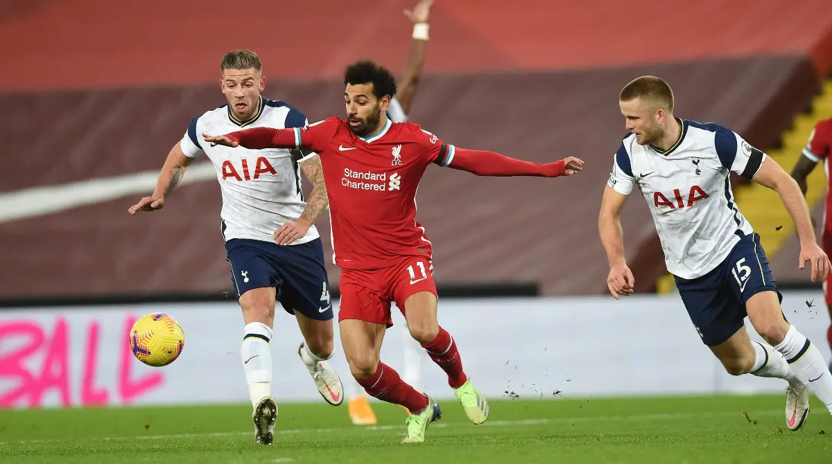 Mohamed Salah en el partido entre Liverpool y Tottenham - Twitter @LFC