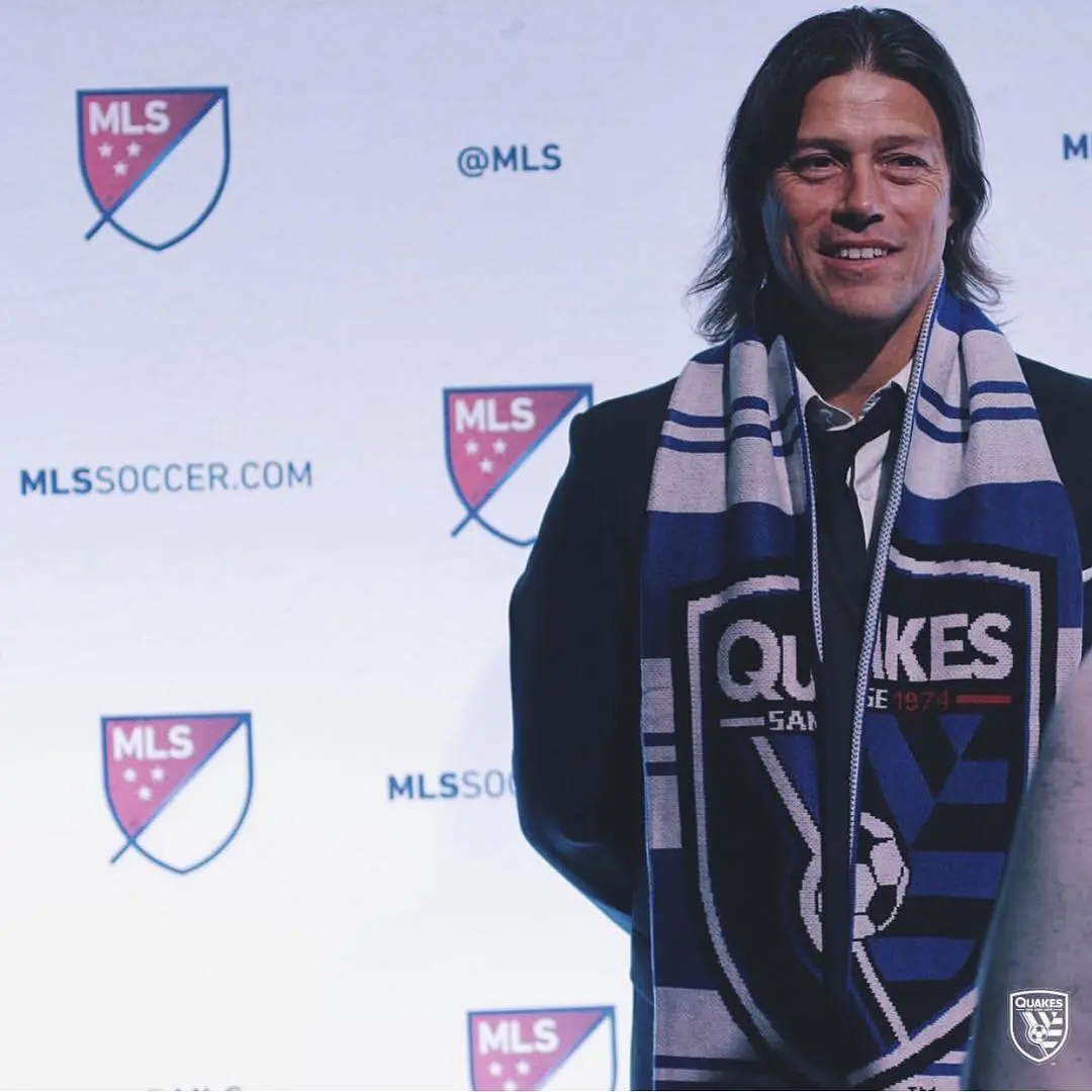 Matías Almeyda en su presentación con el San José Earthquakes