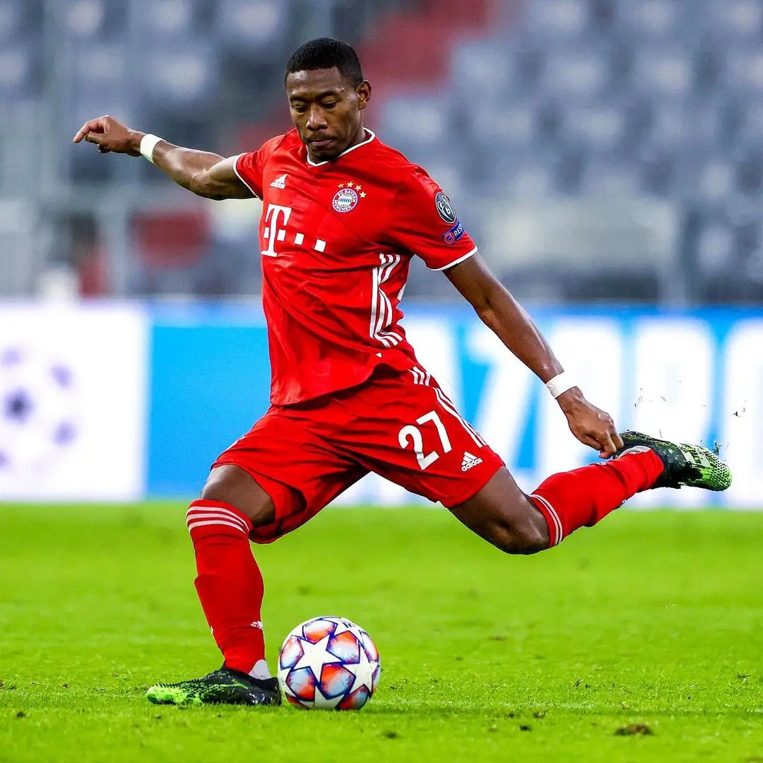 David Alaba en un partido de Champions con el Bayern