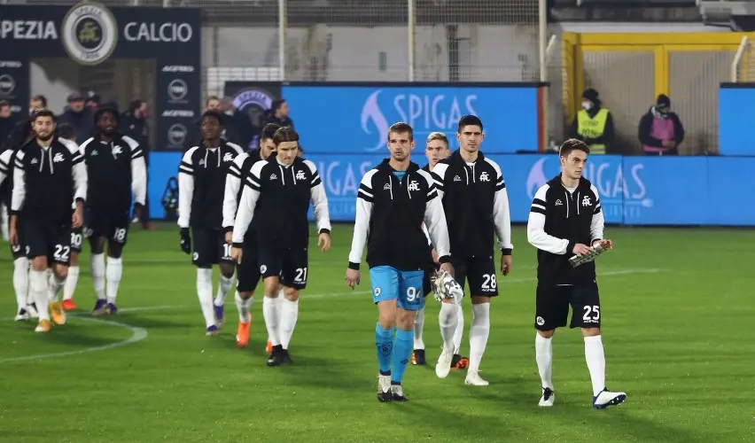 Spezia Calcio previo a un partido - Twitter @acspezia