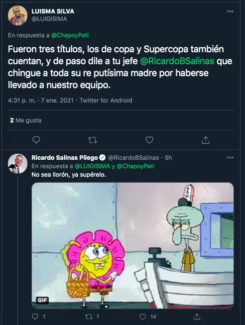 Ricardo Salinas Pliego 'trollea' a un aficionado