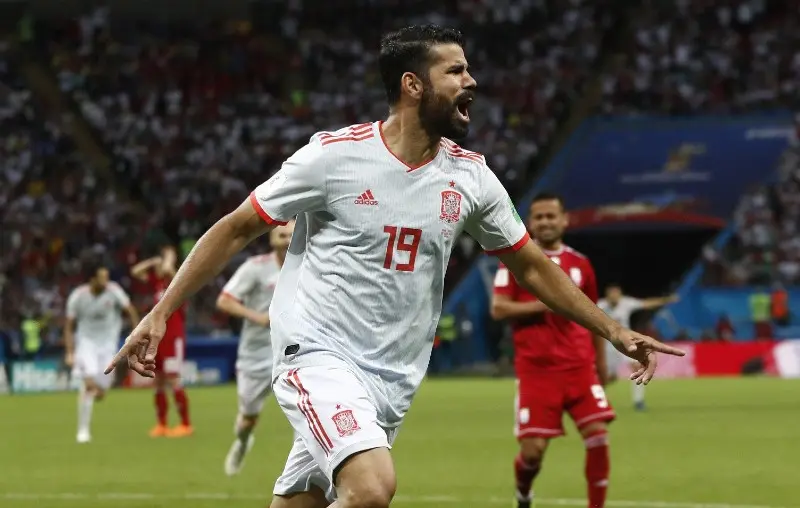 Diego Costa celebra un gol con España en el Mundial 2018 - Twitter @SeFutbol