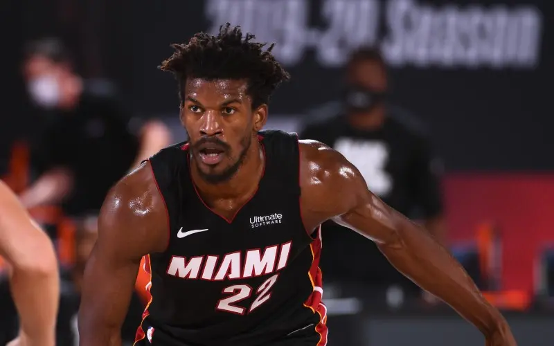 Jimmy Butler con el Miami Heat en la burbuja de Orlando - Twitter @NBAStats