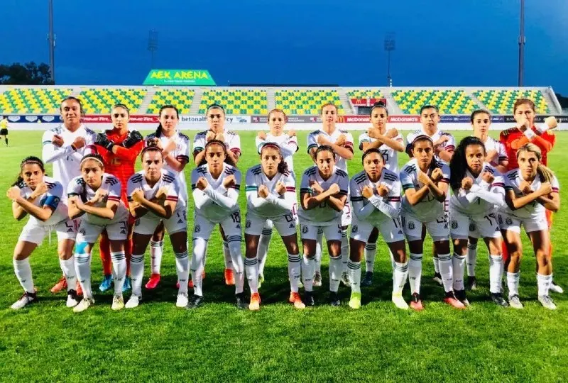 Selección Femenil previo a un partido - Twitter @miseleccionmx