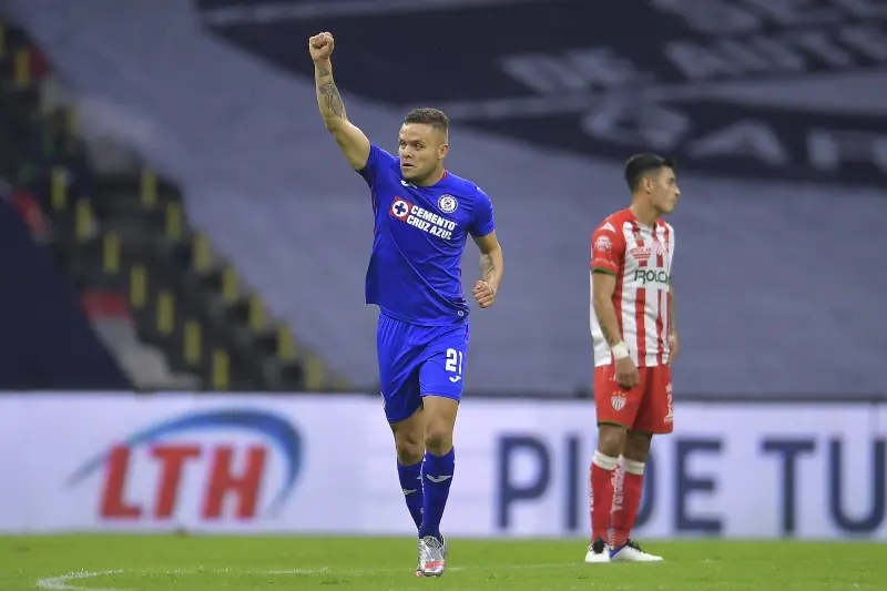 'Cabecita' celebra un gol ante Necaxa
