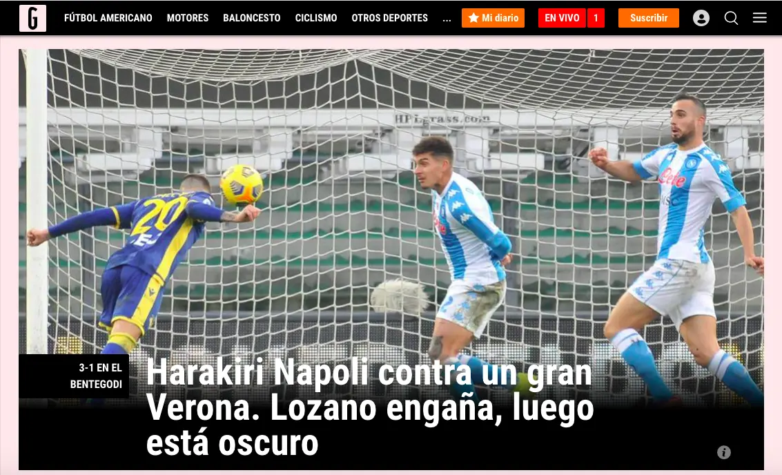 La Gazzetta dello Sport fue parcial ante la actuación de Hirving