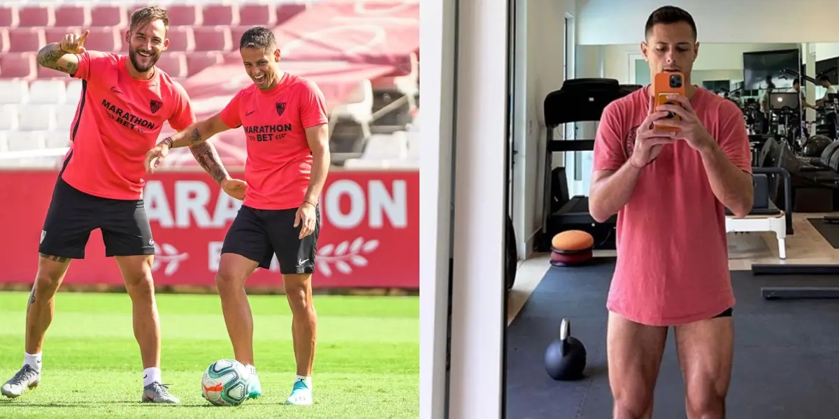 Chicharito Hernádez cambio físico - Twitter @SevillaFC e Instagram @ch14_