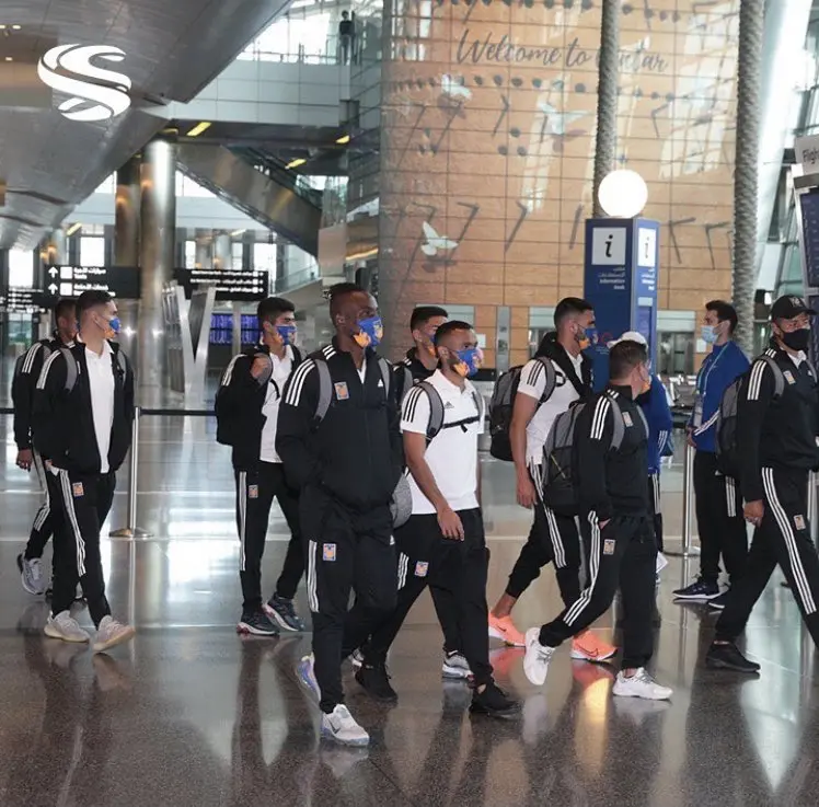Tigres tras su arribo a Qatar (@mjkuwari)