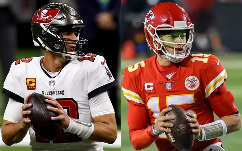 Tom Brady de los Buccaneers y Patrick Mahomes de los Chiefs - Twitter @AroundTheNFL