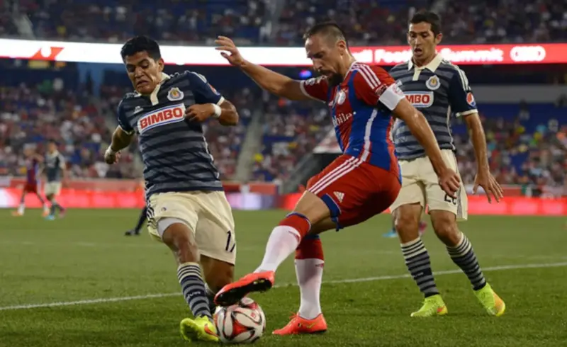 Ribéry en el juego contra Chivas (fcbayern.com)