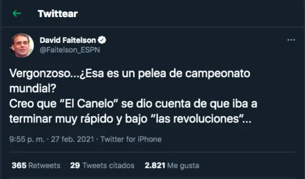 David Faitelson y su señalamiento al 'Canelo' - Captura de Pantalla