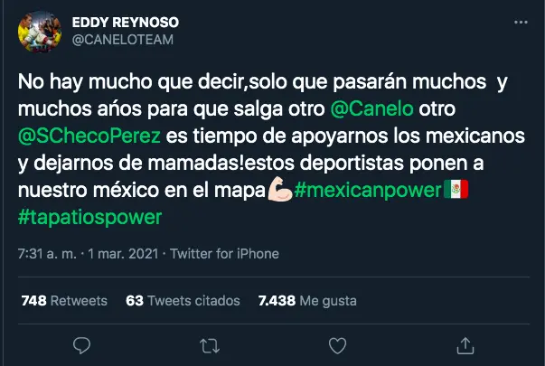 Eddy Reynoso se ha mantenido al tanto de lo que le dicen al 'Canelo' - Captura de Pantalla