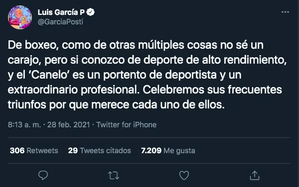 Luis García atentó contra aquellos que le tiran al 'Canelo' - Captura de Pantalla