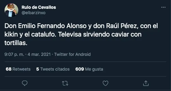 Platillo de lujo el de TUDN