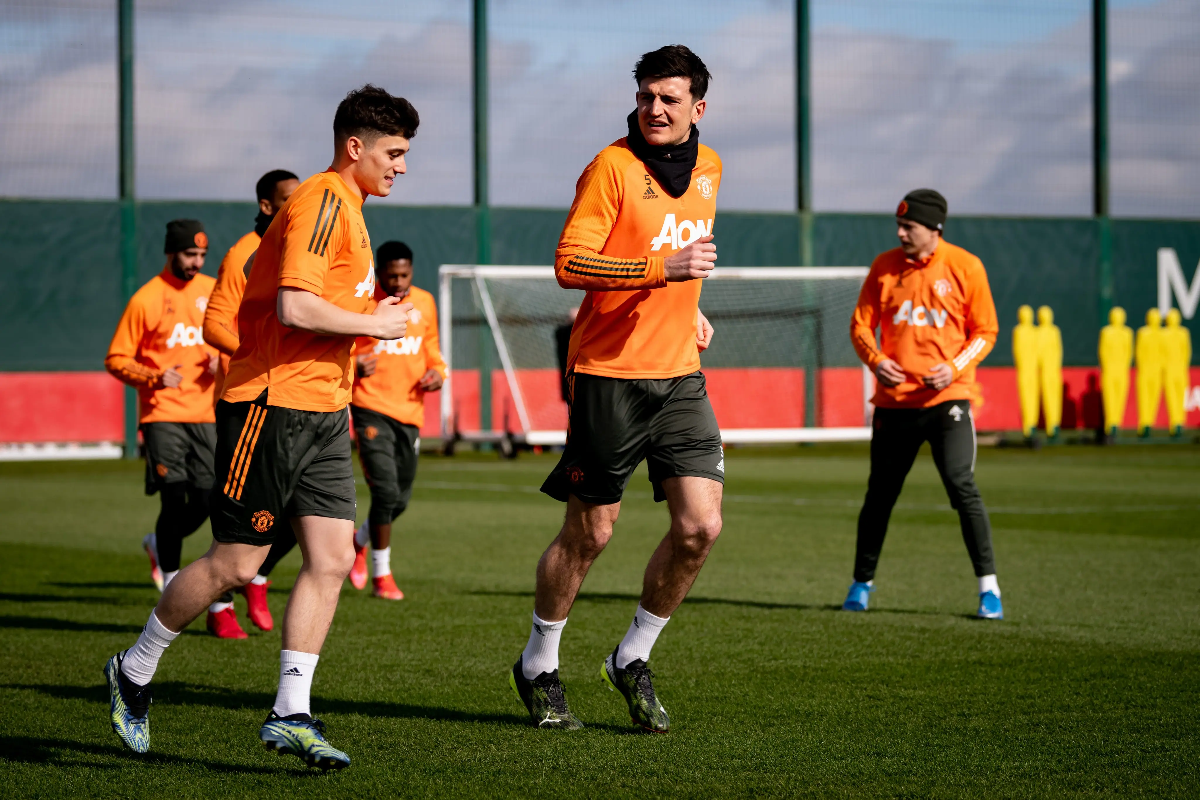 Harry Maguire en un entrenamiento con el Manchester United - @ManUtd