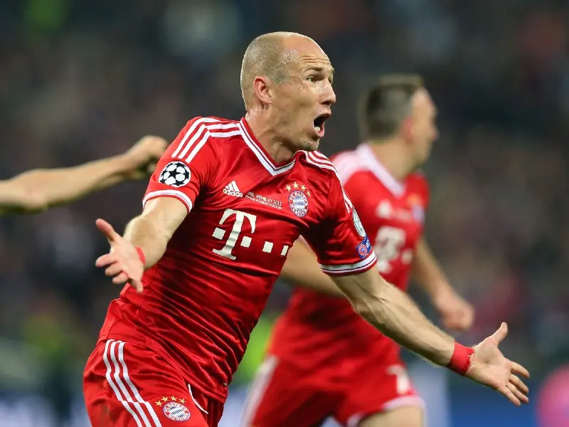 Arjen Robben celebra su gol en la final de la Champions League 2013 - Twitter @FCBayern