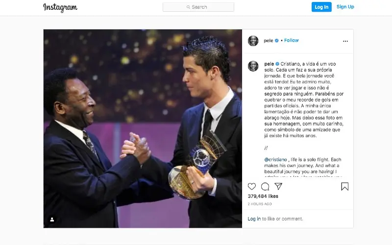 Mensaje de Pelé para Cristiano Ronaldo