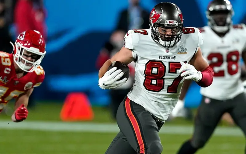 Rob Gronkowski en el Super Bowl LV con los Buccaneers - Twitter @AroundTheNFL