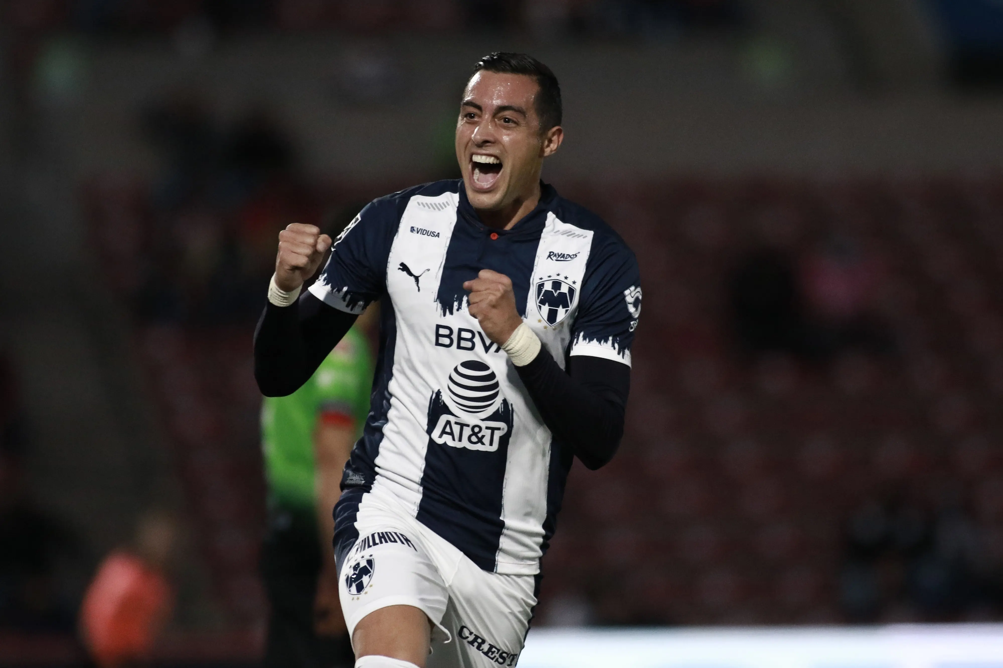 Rogelio Funes Mori celebra un gol con Rayados - @Rayados