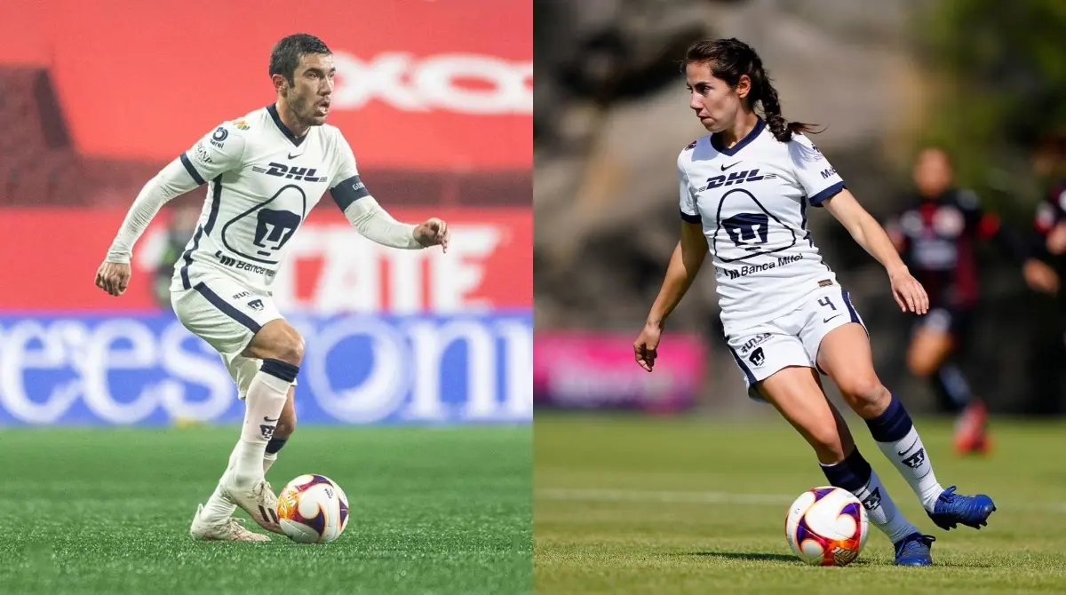 Juan Pablo Vigón y Deneva Cagigas, jugadores de Pumas - Instagram @jpvigon/Twitter @cagigas_deneva5
