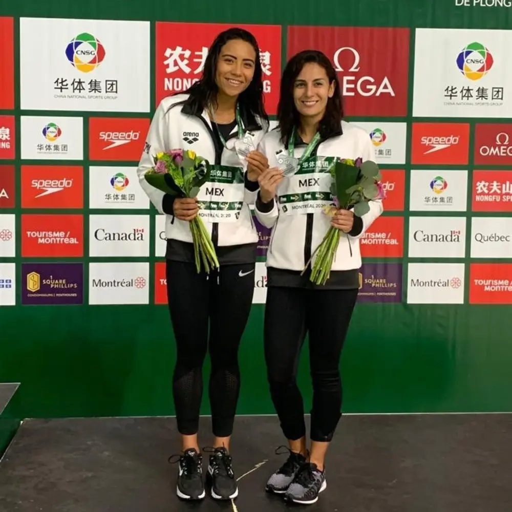 Paola Espinosa y Melany Hernández en el Mundial de Montreal 2020 - Twitter @paolaespinosaof