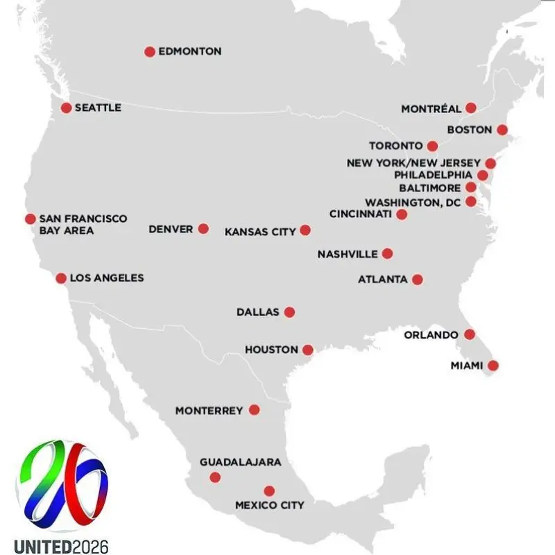 Las posibles sedes de la Copa del Mundo (FB: United 2026)