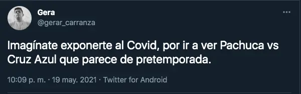 Captura de pantalla Twitter