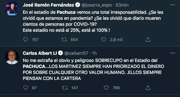 Captura de pantalla Twitter