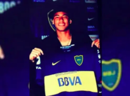 Neymar con la remera de Boca - La Nación