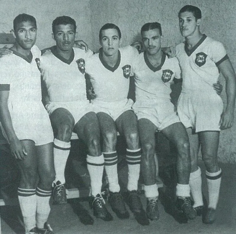 Brasil en 1946: Zizinho (2), Jair (4), Ademir (5). (Twitter - @CONMEBOL)