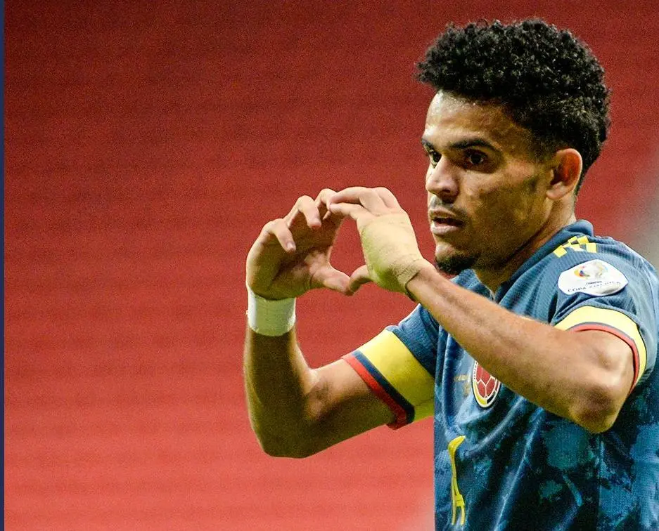 Luis Díaz festeja su gol - @FCFSeleccionCol