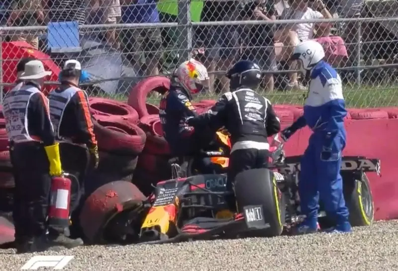 Verstappen tras el incidente en el GP de Gran Bretaña (@Max33Verstappen)