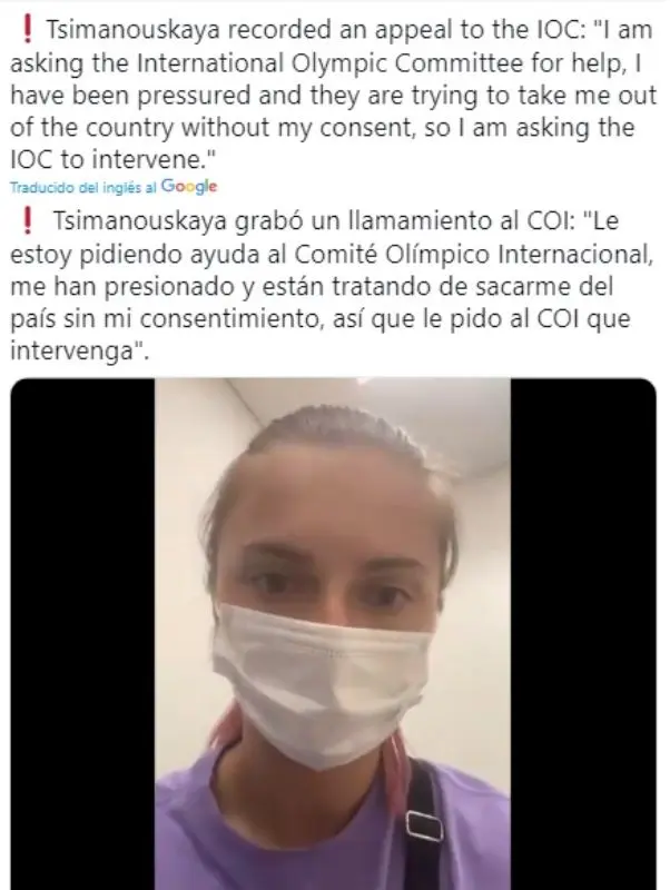 La velocista no desea volver a su país porque teme por su seguridad. Foto: Twitter.