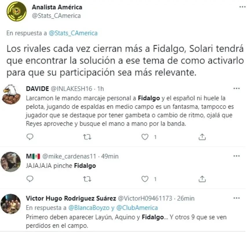 La afición del América no estuvo contenta con el desempeño del futbolista español. Foto: Twitter.