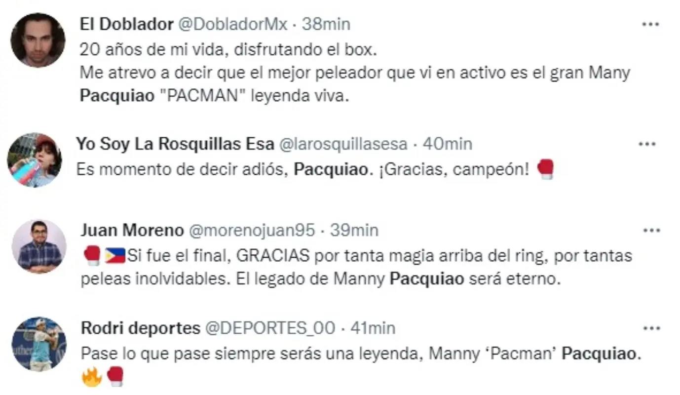 El boxeador filipino se llevó lo elogios en las redes sociales. Foto: Twitter.