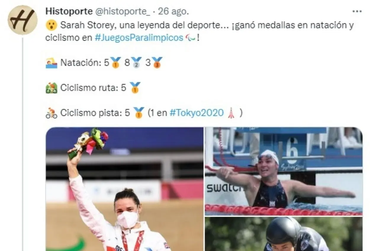 La británica inició su legado en los Paralímpicos de Barcelona 1992. Foto: Twitter.