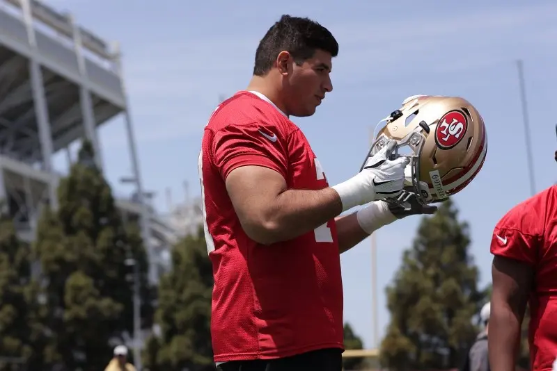 Alfredo Gutiérrez en un entrenamiento de los 49ers - Twitter @AlfredoGtzMX