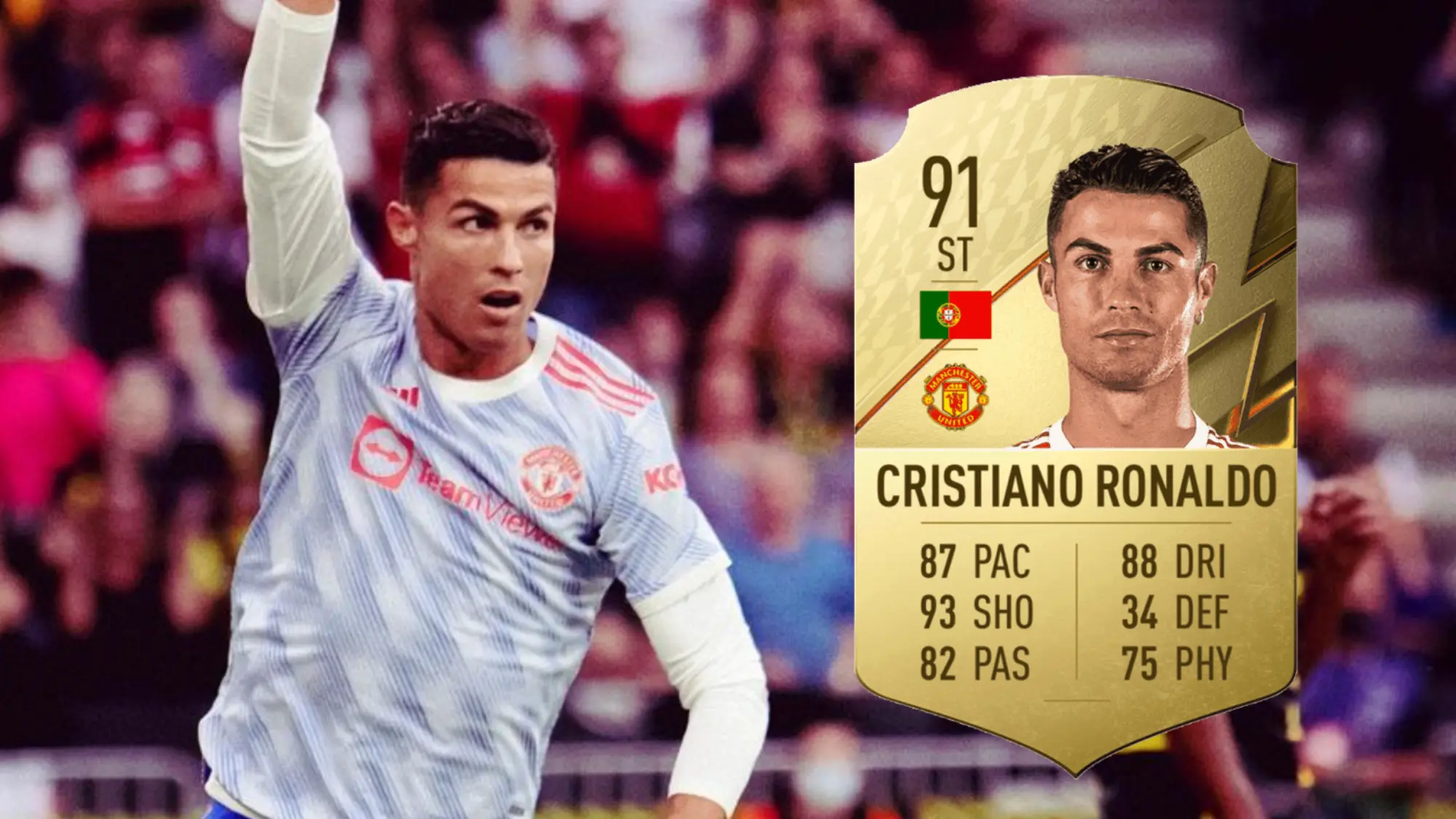 Cristiano y su carta de FIFA 22 - @ManUtd