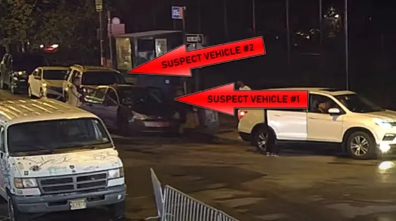 Los vehículos en que huyeron los agresores (YouTube: PhiladelphiaPolice)