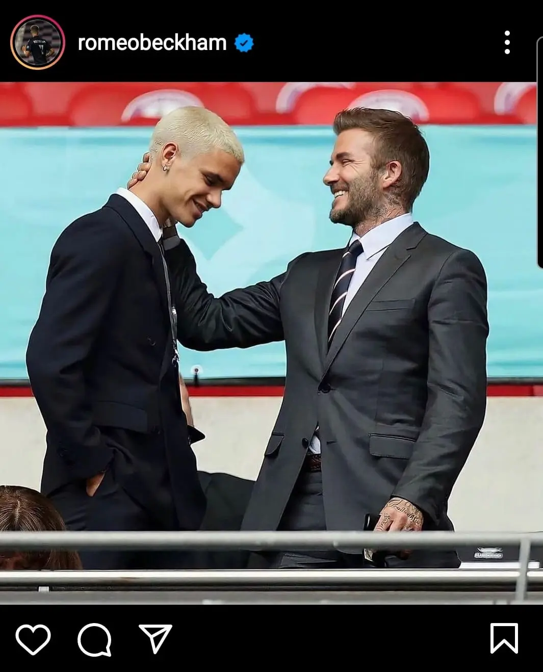 Durante la Euro 2020 se les vio juntos a los Beckham-@romeobeckham