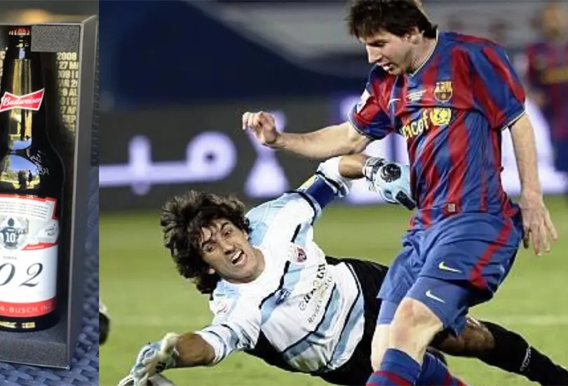 &iexcl;Por fin le lleg&oacute;! Vilar presume cerveza cortes&iacute;a de Messi